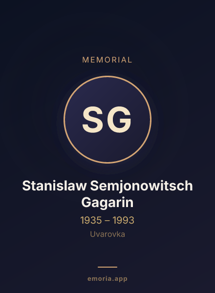 Memorial portrait of Stanislaw Semjonowitsch Gagarin