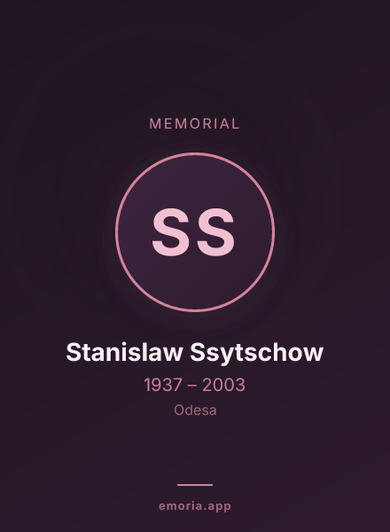Memorial portrait of Stanislaw Ssytschow