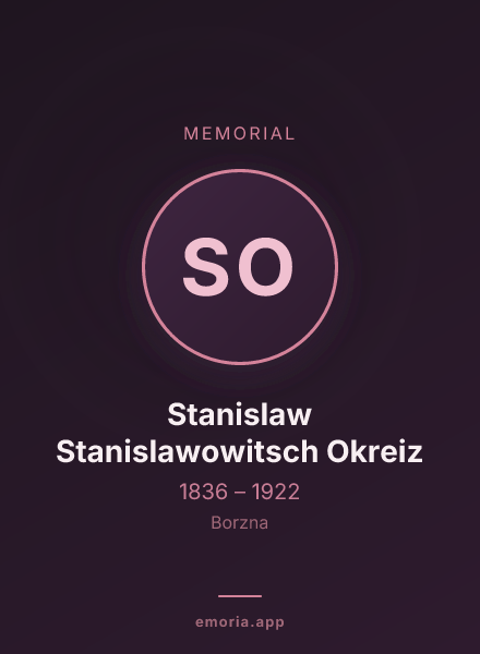 Memorial portrait of Stanislaw Stanislawowitsch Okreiz