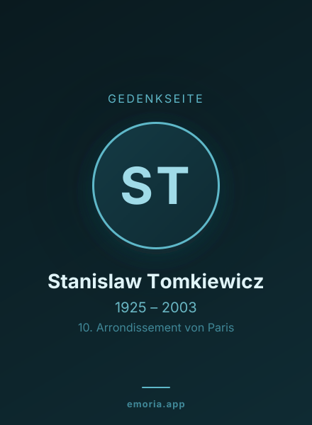 Gedenkportrait von Stanislaw Tomkiewicz