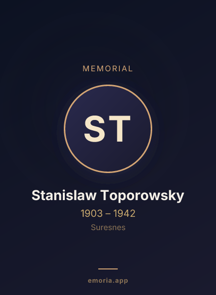Memorial portrait of Stanislaw Toporowsky