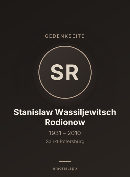 Gedenkportrait von Stanislaw Wassiljewitsch Rodionow