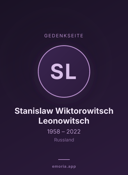 Gedenkportrait von Stanislaw Wiktorowitsch Leonowitsch