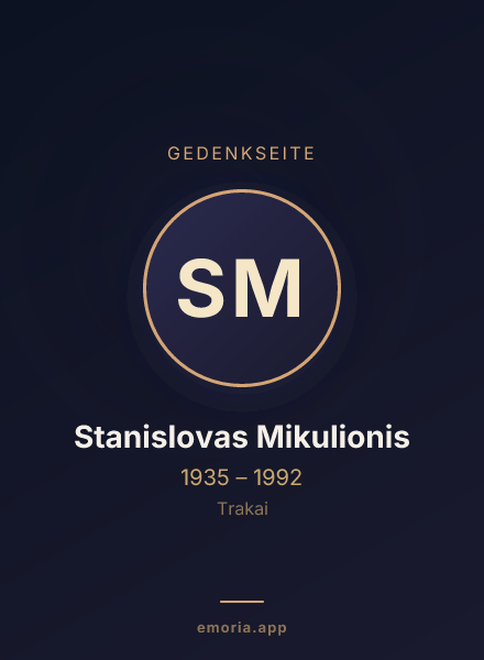 Gedenkportrait von Stanislovas Mikulionis