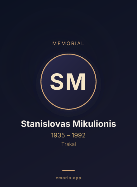 Memorial portrait of Stanislovas Mikulionis