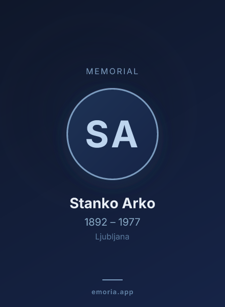 Memorial portrait of Stanko Arko