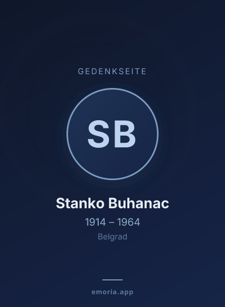 Gedenkportrait von Stanko Buhanac