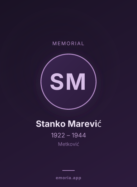 Memorial portrait of Stanko Marević