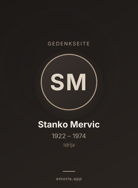 Gedenkportrait von Stanko Mervic