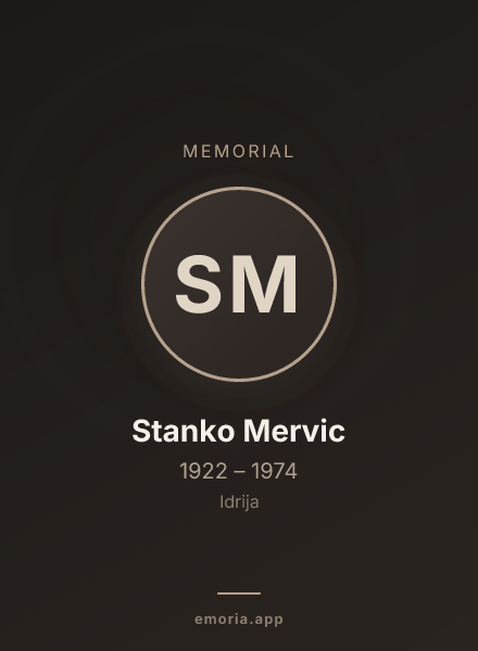 Memorial portrait of Stanko Mervic