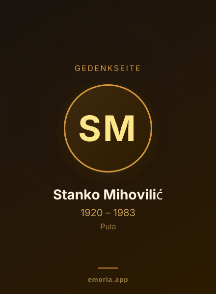 Gedenkportrait von Stanko Mihovilić