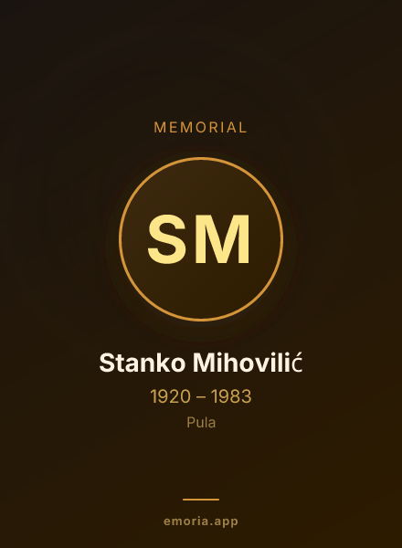 Memorial portrait of Stanko Mihovilić