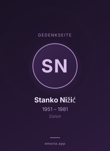 Gedenkportrait von Stanko Nižić