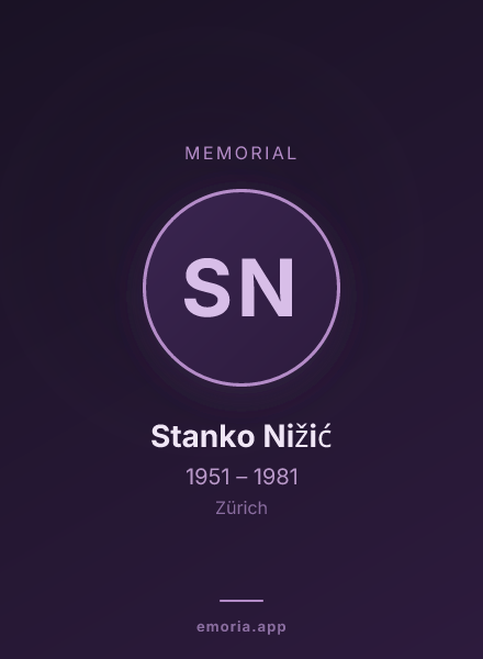 Memorial portrait of Stanko Nižić