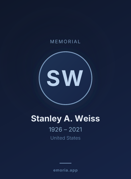 Memorial portrait of Stanley A. Weiss