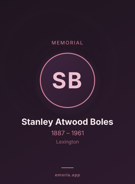 Memorial portrait of Stanley Atwood Boles
