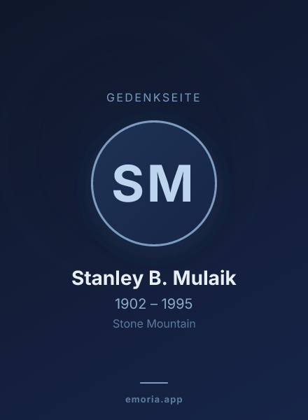 Gedenkportrait von Stanley B. Mulaik