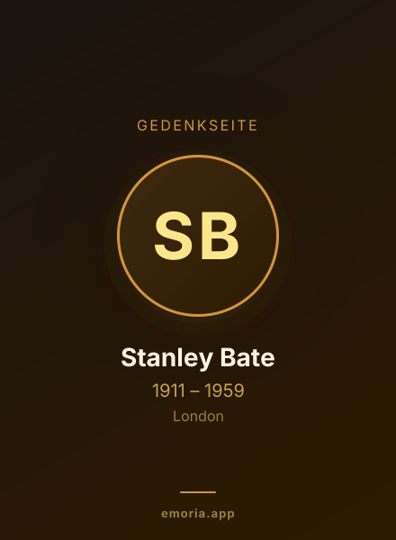 Gedenkportrait von Stanley Bate