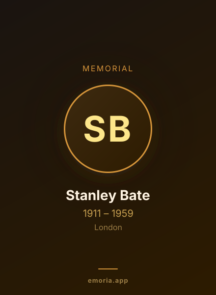 Memorial portrait of Stanley Bate