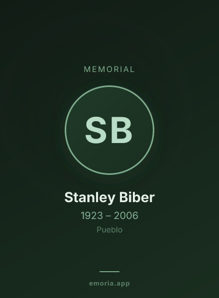 Memorial portrait of Stanley Biber