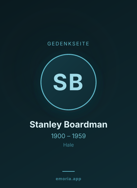 Gedenkportrait von Stanley Boardman