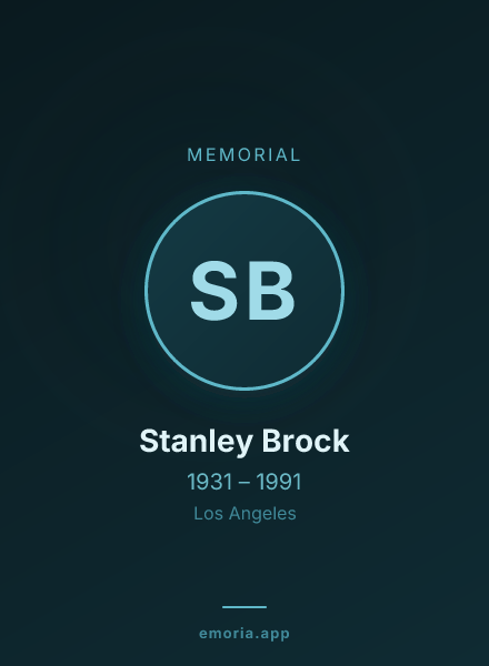 Memorial portrait of Stanley Brock