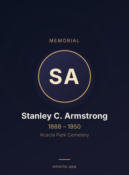 Memorial portrait of Stanley C. Armstrong