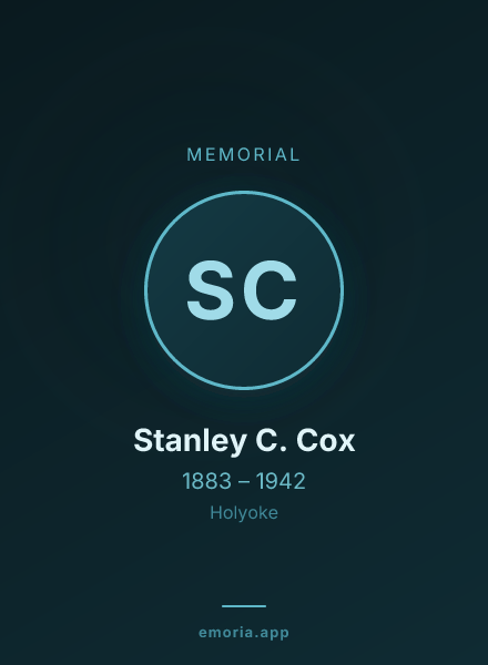Memorial portrait of Stanley C. Cox