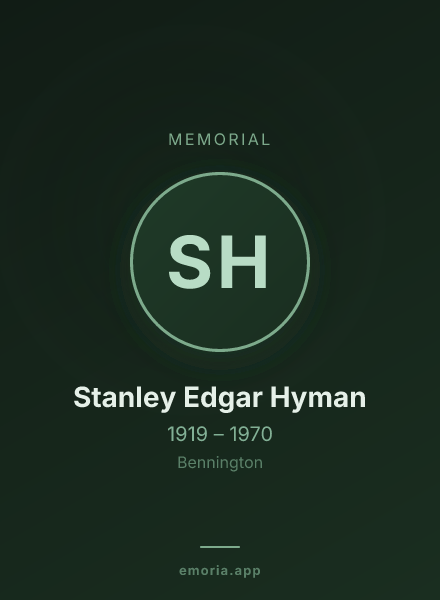 Memorial portrait of Stanley Edgar Hyman