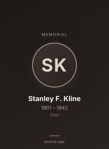 Memorial portrait of Stanley F. Kline