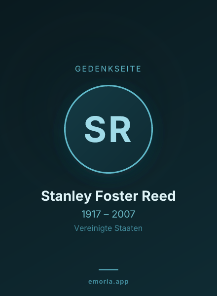 Gedenkportrait von Stanley Foster Reed