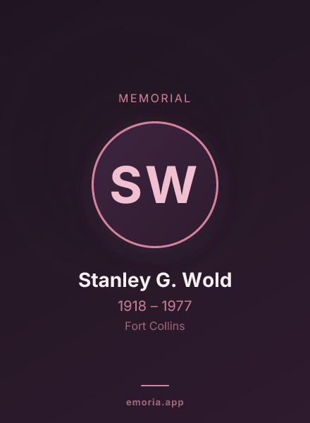 Memorial portrait of Stanley G. Wold