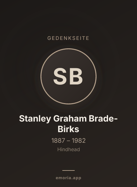 Gedenkportrait von Stanley Graham Brade-Birks