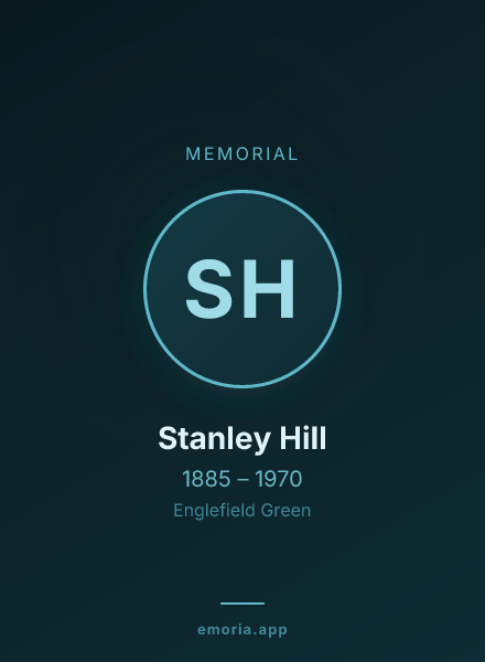 Memorial portrait of Stanley Hill