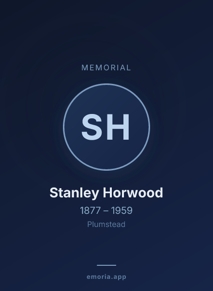 Memorial portrait of Stanley Horwood
