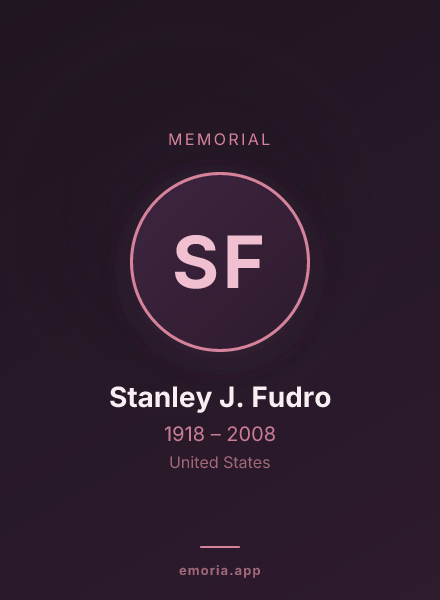 Memorial portrait of Stanley J. Fudro