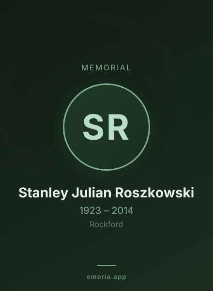 Memorial portrait of Stanley Julian Roszkowski