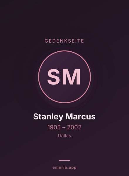 Gedenkportrait von Stanley Marcus