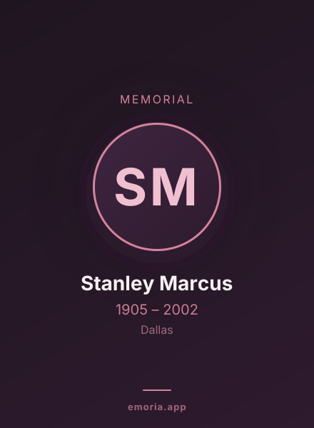 Memorial portrait of Stanley Marcus
