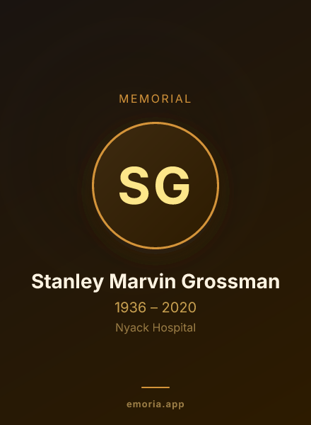 Memorial portrait of Stanley Marvin Grossman