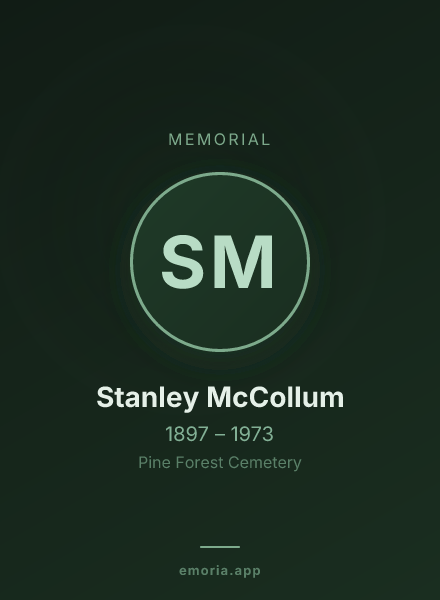 Memorial portrait of Stanley McCollum