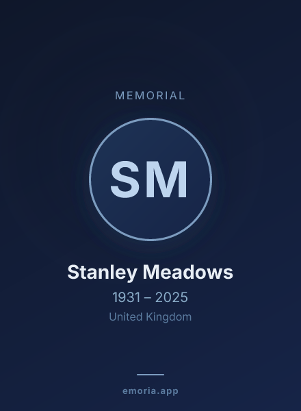 Memorial portrait of Stanley Meadows