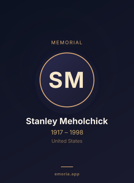 Memorial portrait of Stanley Meholchick