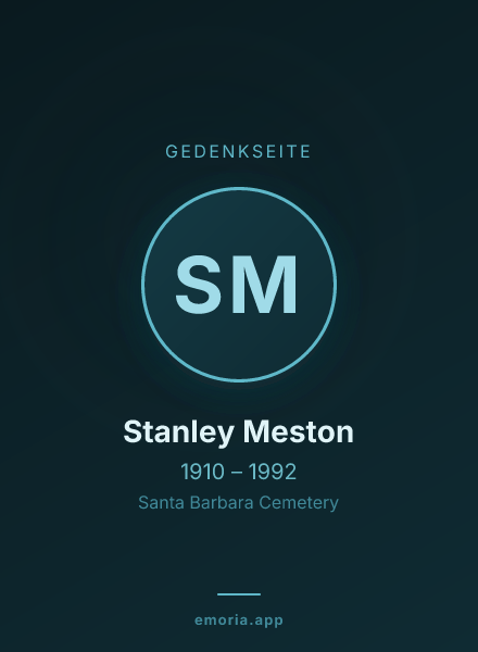 Gedenkportrait von Stanley Meston