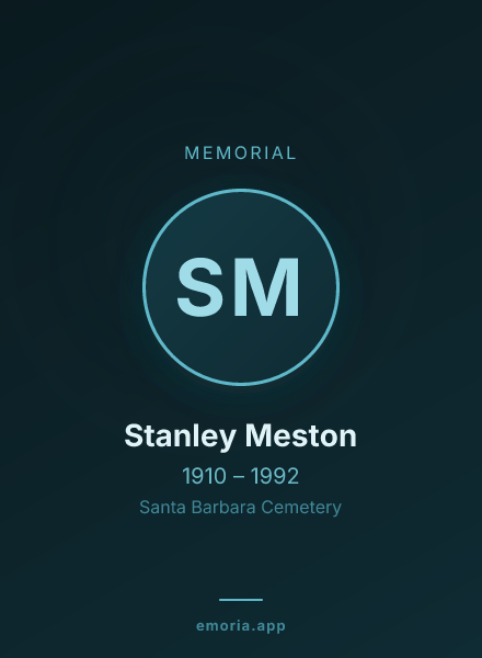 Memorial portrait of Stanley Meston
