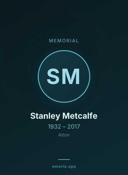 Memorial portrait of Stanley Metcalfe