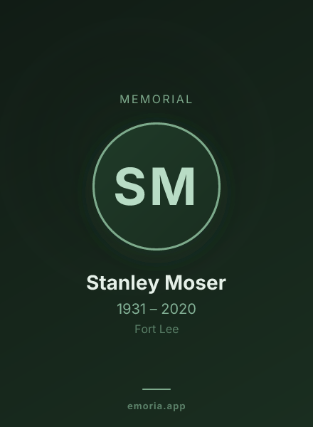 Memorial portrait of Stanley Moser