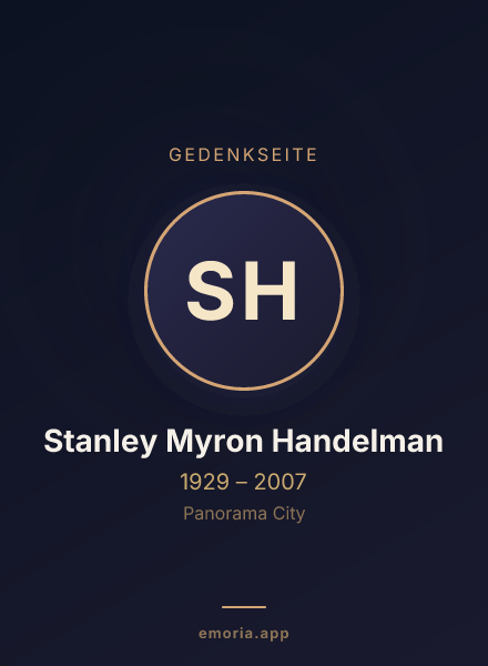 Gedenkportrait von Stanley Myron Handelman