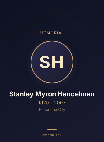 Memorial portrait of Stanley Myron Handelman