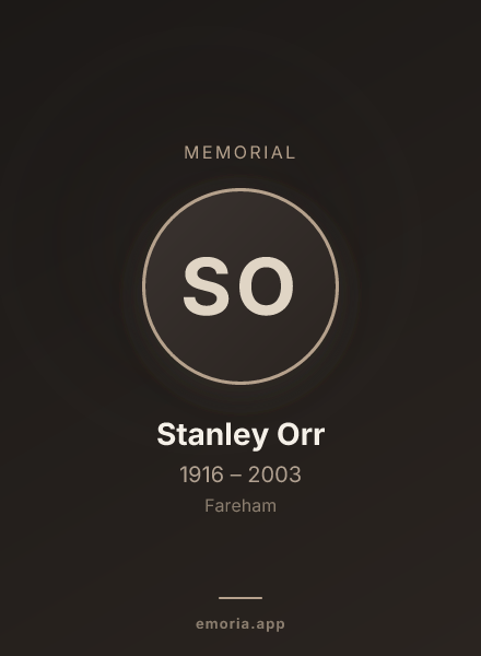 Memorial portrait of Stanley Orr